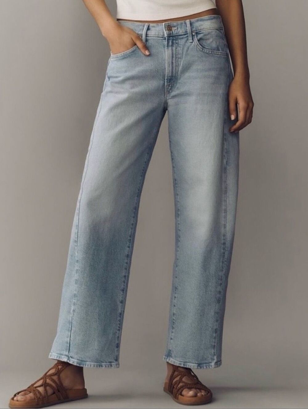 Mother The Mid Rise Half Pipe Hover Jeans 30